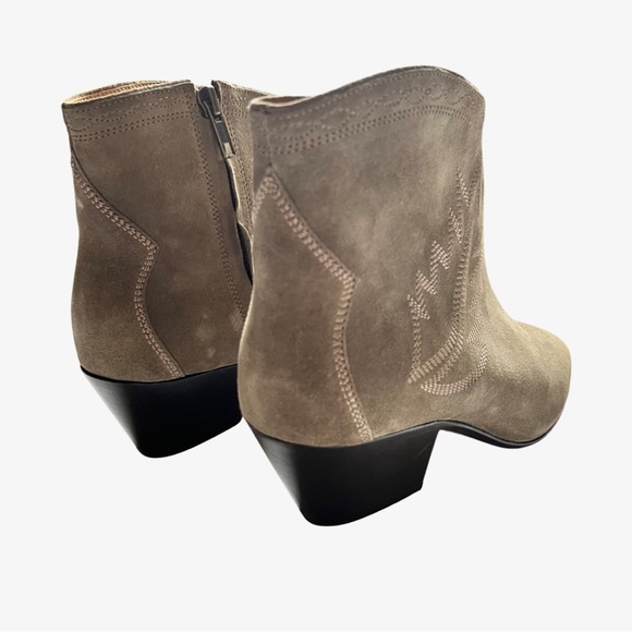 ISABEL MARANT Dacken Suede Western Embroidered Ankle Boots in Taupe US5 EU35 - Picture 5 of 6